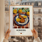 Schnitzel – Oil Painting, German Food Wall Decor, styled in a charming Paris street view