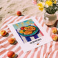 Schnitzel – Oil Painting, German Food Print, unframed on coastal sand