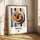 Pretzel (Brezen) – on Striped Tablecloth, German Pastry Wall Decor 