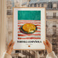 Tortilla Española – on Striped Tablecloth, Spanish Food Wall Decor, styled in a charming Paris street view