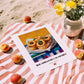 Bocadillo de Calamares – Oil Painting, Spanish Food Poster, unframed on coastal sand