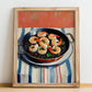 Arroz Negro – Oil Painting, Spanish Food Still Life, no-text version framed in wood