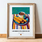 Churros con Chocolate – Colorful Oil Painting, Spanish Dessert Poster, in wooden frame leaning on the floor