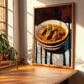 Carcamusas – on Striped Tablecloth, Spanish Food Art, clean layout with no caption
