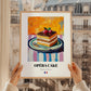 Opéra Cake – Colorful Oil Painting, French French Dessert Painting, styled in a charming Paris street view