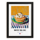 Mont-Blanc – Colorful Oil Painting, French French Dessert Poster, in sleek black frame