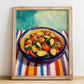 Ratatouille – Oil Painting, French Food Still Life, no-text version framed in wood
