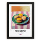 Macarons – Oil Painting, French French Dessert Illustration, in sleek black frame