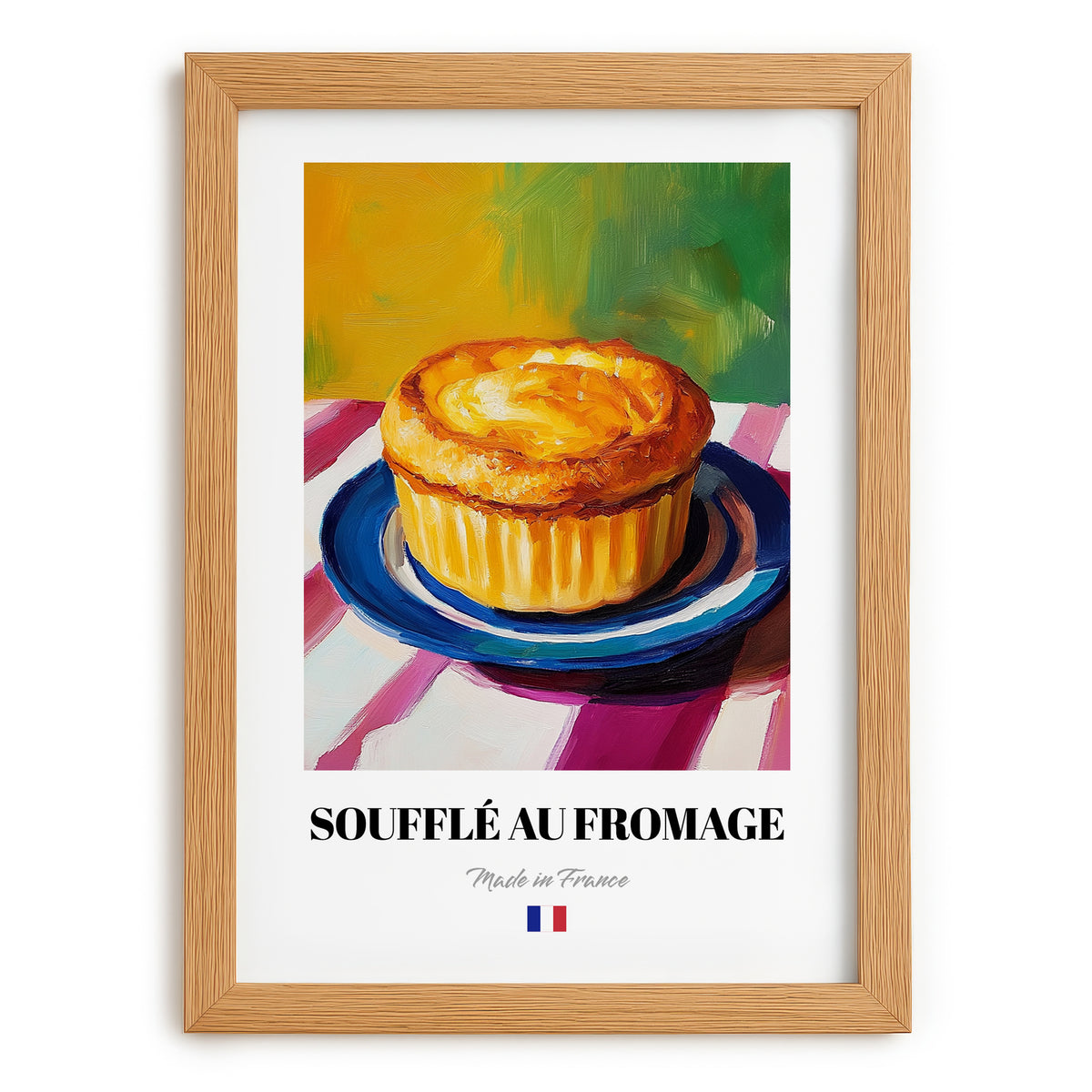 Soufflé au Fromage – Art, French Food Painting, set in oak frame