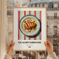 Escalope Normande – on Striped Tablecloth, French Food Illustration, styled in a charming Paris street view