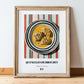 Quenelles de Brochet – on Striped Tablecloth, French Food Painting, in wooden frame leaning on the floor
