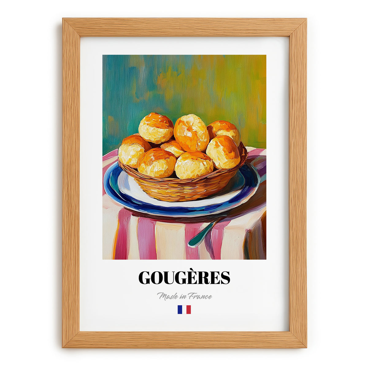 Gougères – Art, French French Pastry Poster, set in oak frame