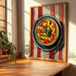 Soupe au Pistou – on Striped Tablecloth, French Food Illustration, clean layout with no caption