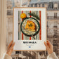 Moussaka – on Striped Tablecloth, Greek Food Print, styled in a charming Paris street view