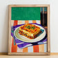 Moussaka – Oil Painting, Greek Food Painting, no-text version framed in wood