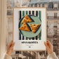 Spanakopita – on Striped Tablecloth, Greek Pastry Still Life, styled in a charming Paris street view