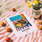 Kleftiko – Colorful Oil Painting, Greek Food Painting, unframed on coastal sand