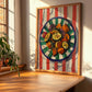 Briám – on Striped Tablecloth, Greek Food Wall Illustration, clean layout with no caption