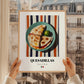 Quesadillas – on Striped Tablecloth, Mexican Cheese Wall Art, styled in a charming Paris street view