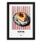 Sernik – on Striped Tablecloth, Polish Dessert Art, in sleek black frame