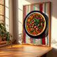 Feijoada à Transmontana – on Striped Tablecloth, Portuguese Food Print, clean layout with no caption