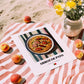 Arroz de Pato – on Striped Tablecloth, Portuguese Food Art, unframed on coastal sand