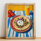 İskender Kebap – Oil Painting, Turkish Food Illustration, no-text version framed in wood