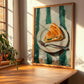 Börek – on Striped Tablecloth, Turkish Pastry Wall Poster, clean layout with no caption