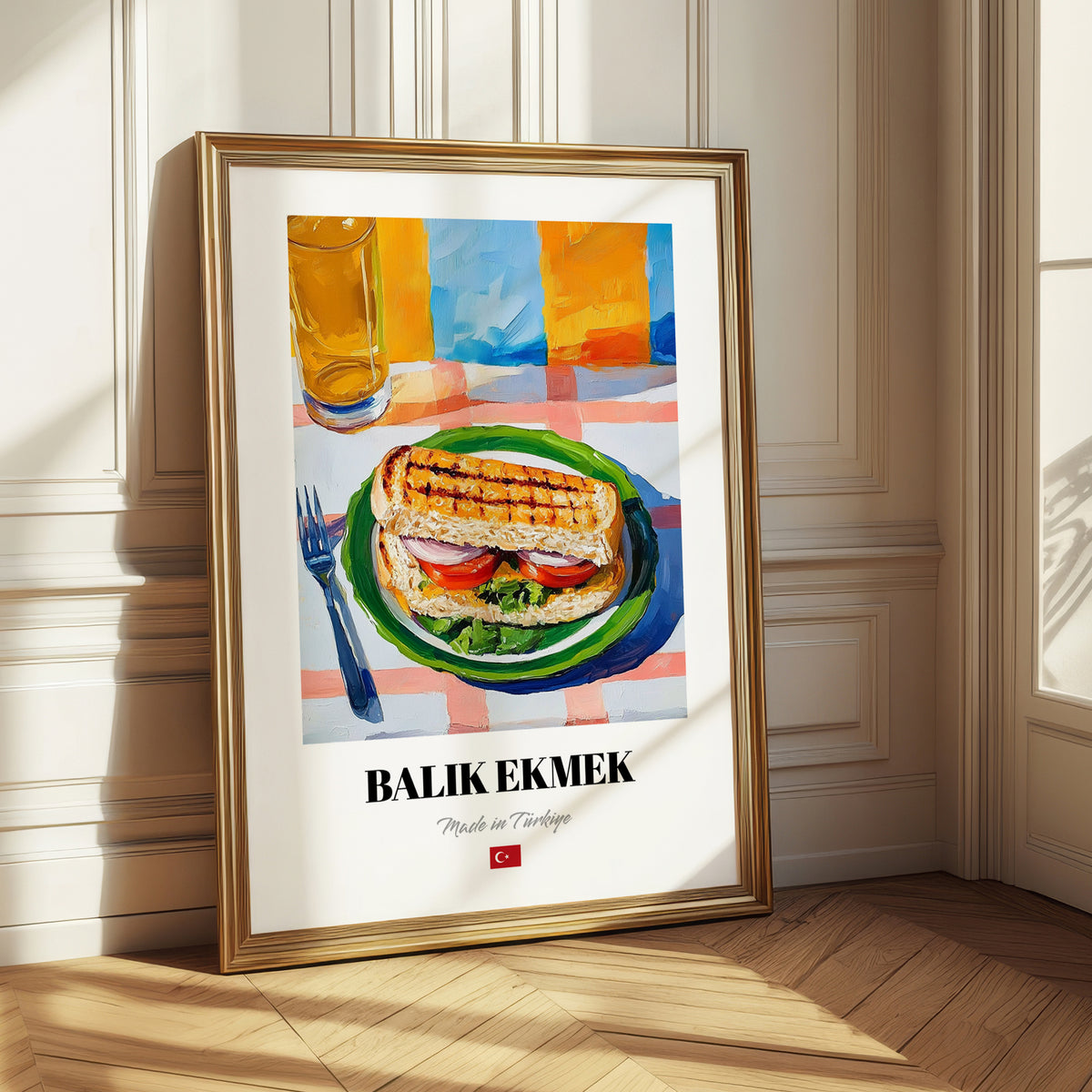 Balık Ekmek – Oil Painting, Turkish Food Illustration