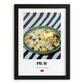 Pilav – on Striped Tablecloth, Turkish Food Print, in sleek black frame