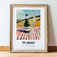 Txakoli – Spanish Hilltop Table Scene, Spanish Wine Wall Decor, in wooden frame leaning on the floor