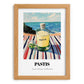 Pastis – French Coastal Café Moment, French Spirit Illustration, set in oak frame