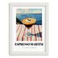 Espresso Martini – French Coastal Table, French Cocktail Painting, placed in minimal white frame