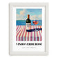 Vinho Verde Rosé – Portuguese Coastal Café Moment, Portuguese Wine Illustration, placed in minimal white frame