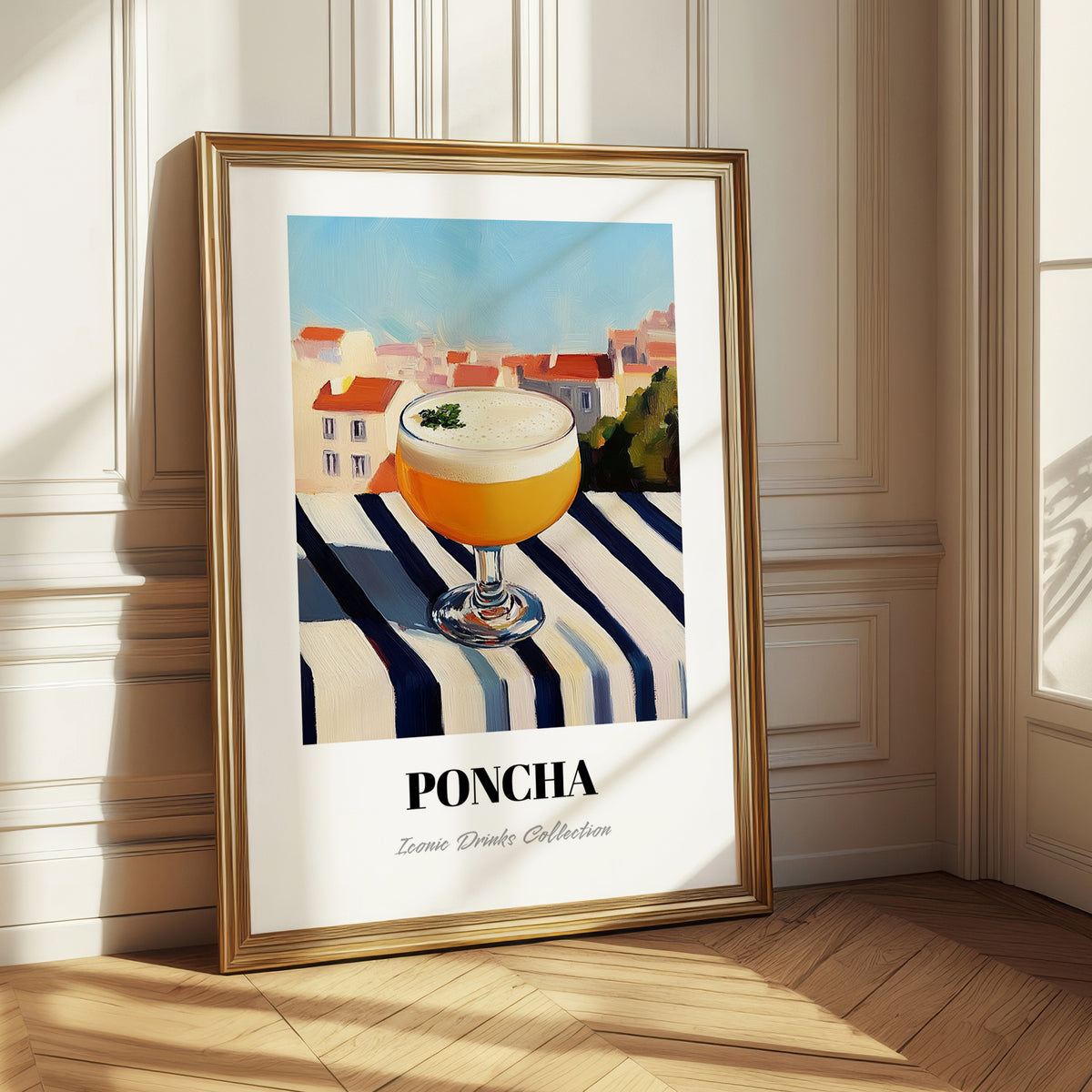 Poncha – Portuguese Outdoor Café Scene, Portuguese Cocktail Painting