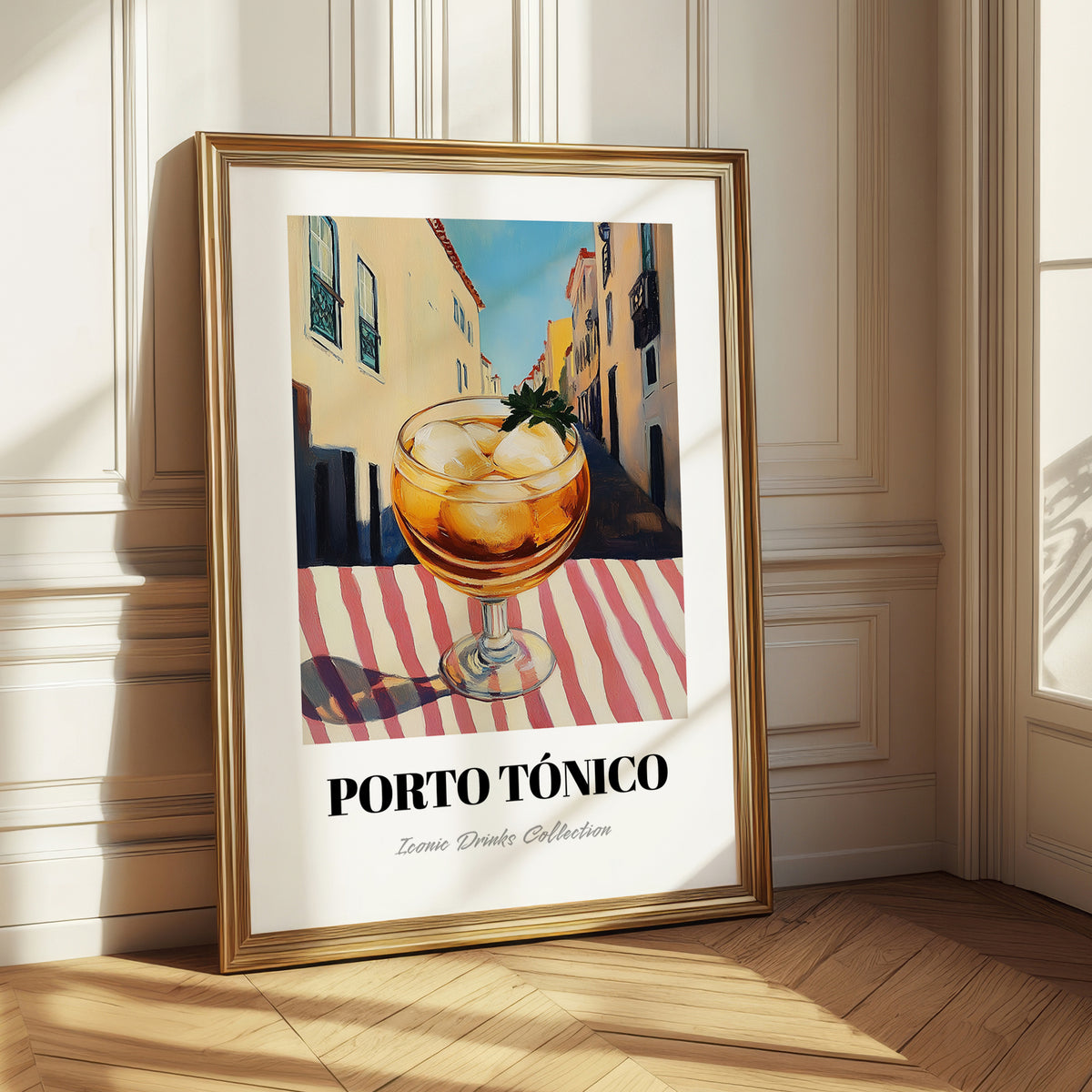 Porto Tónico – Portuguese Outdoor Café Scene, Portuguese Cocktail Illustration