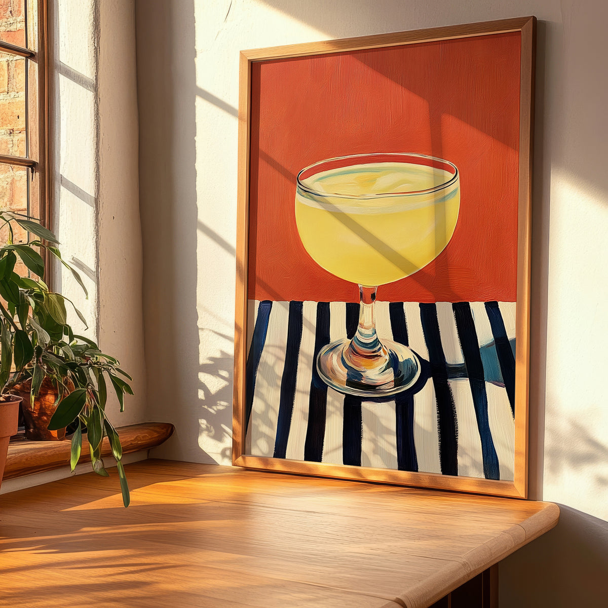 Limonada – on Striped Tablecloth, Portuguese Lemonade Decor, clean layout with no caption