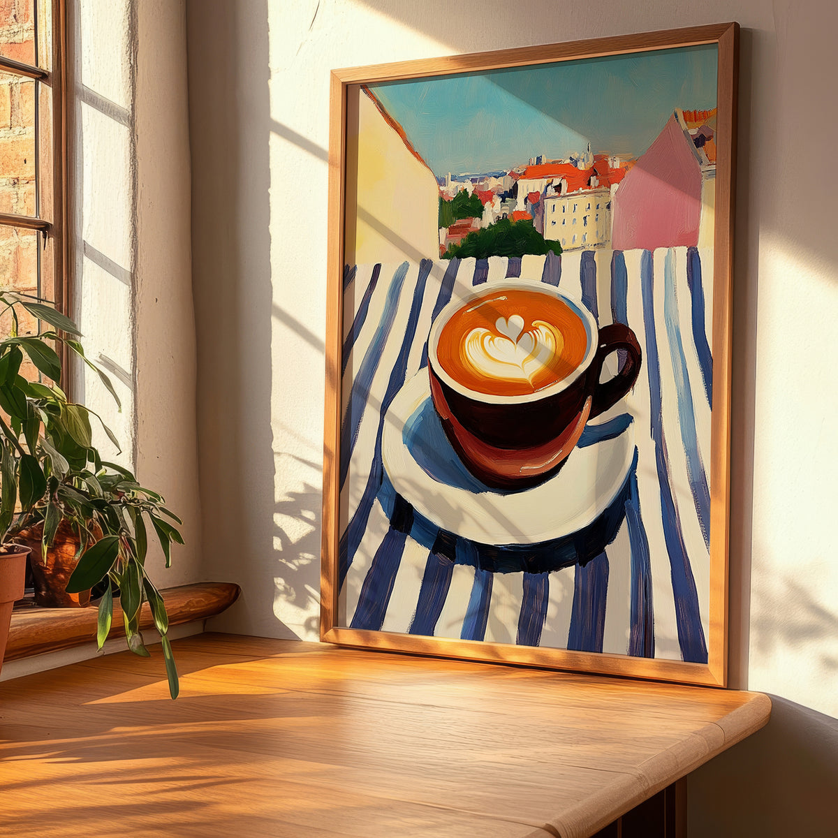 Bica – Portuguese Urban Café Scene, Portuguese Coffee Poster, clean layout with no caption