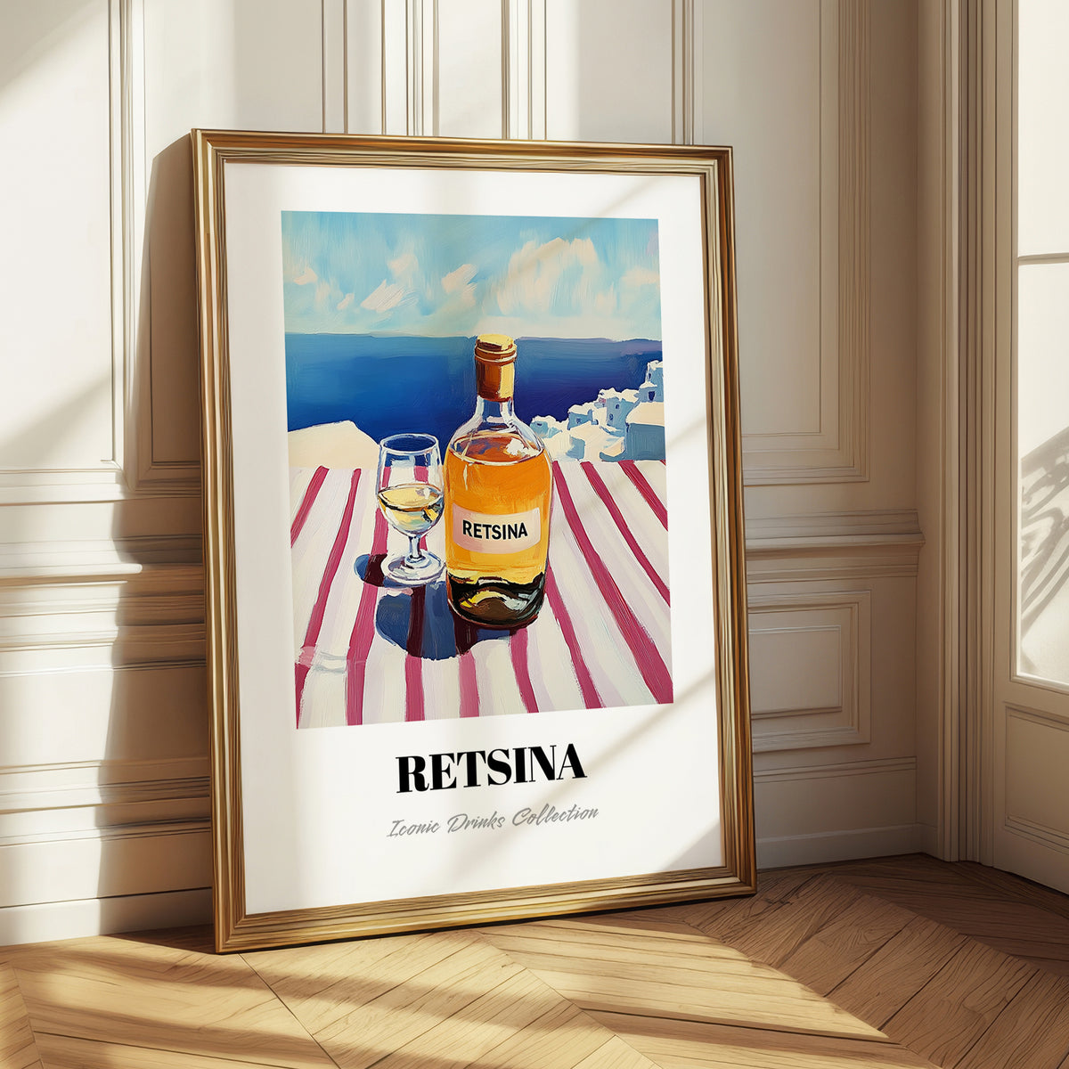 Retsina – Greek Coastal Table, Greek Wine Illustration