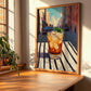 Long Island Iced – American Urban Café Scene, American Cocktail Painting, clean layout with no caption