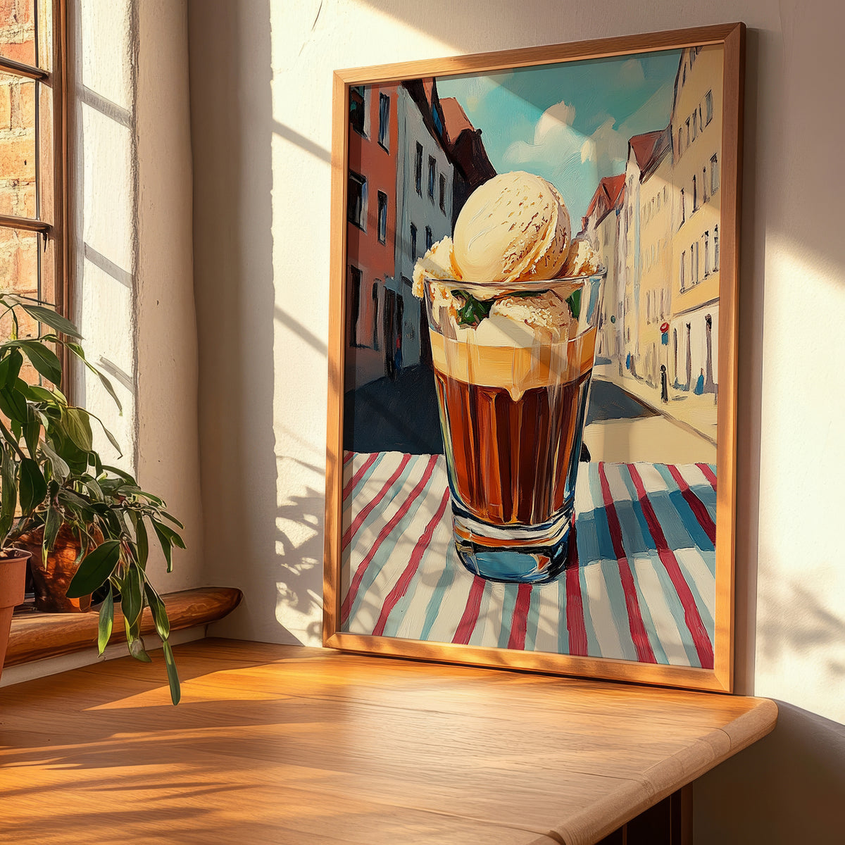 Eiskaffee – German Street Café Scene, German Coffee Wall Poster, clean layout with no caption