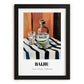 Pu-erh Tea – on Striped Tablecloth, Chinese Spirit Painting, in sleek black frame