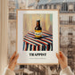 Trappist – on Striped Tablecloth, Belgian Beer Still Life, styled in a charming Paris street view