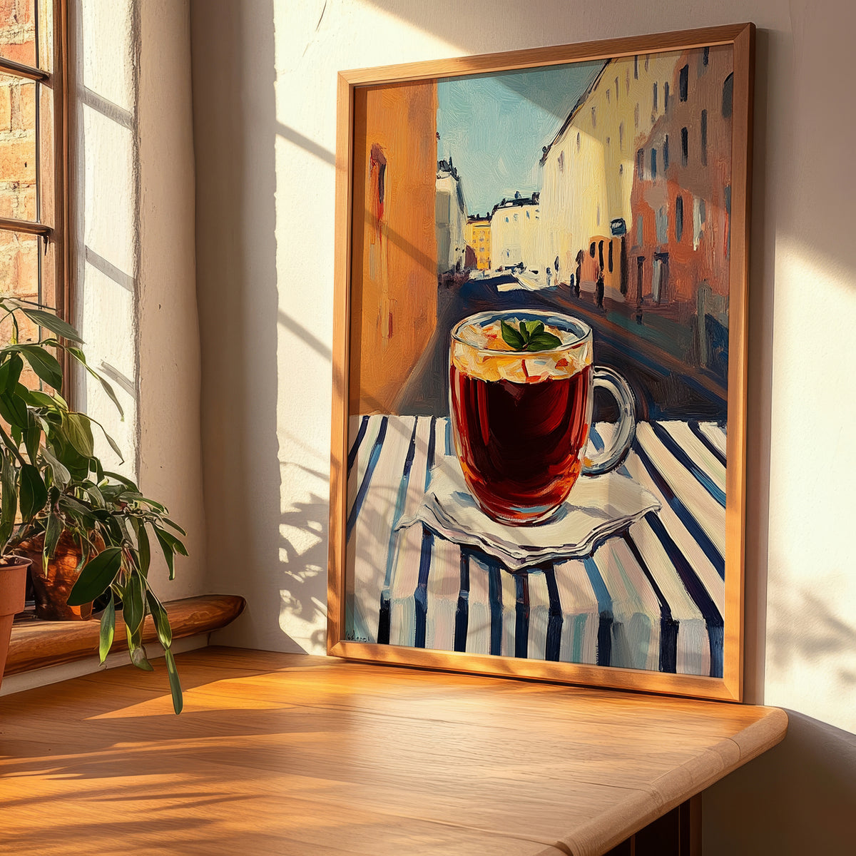 Glögi – Finnish Outdoor Café Scene, Finnish Wine Poster, clean layout with no caption