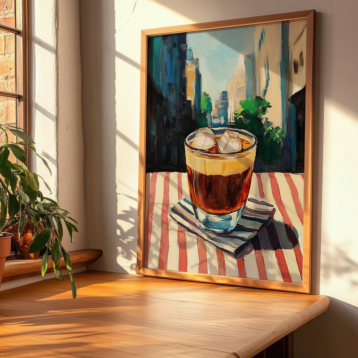 Es Teh Manis – Indonesian Café on the Corner, Indonesian Tea Painting, clean layout with no caption
