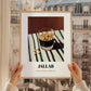 Jallab – on Striped Tablecloth, Syrian Coffee Wall Art, styled in a charming Paris street view