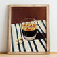 Jallab – on Striped Tablecloth, Syrian Coffee Wall Art, no-text version framed in wood