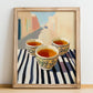 Qahwa – Saudi Café on the Corner, Saudi Coffee Still Life, no-text version framed in wood
