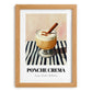 Ponche Crema – on Striped Tablecloth, Venezuelan Beverage Still Life, set in oak frame