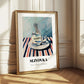Slivovka – on Striped Tablecloth, Slovenian Beverage Poster